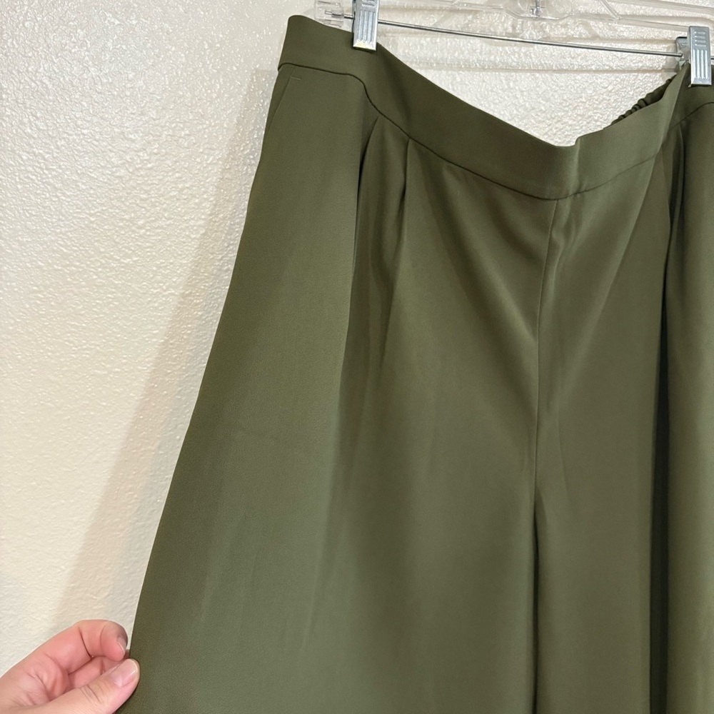J.Crew Wide-leg Crop Pant in 365 Crepe in Olive Green size 18 NWT - Picture 9 of 10